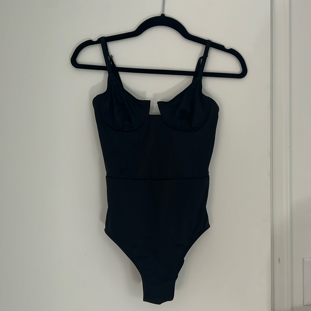 SOLID & STRIPED Black Underwire One-Piece Swimsuit